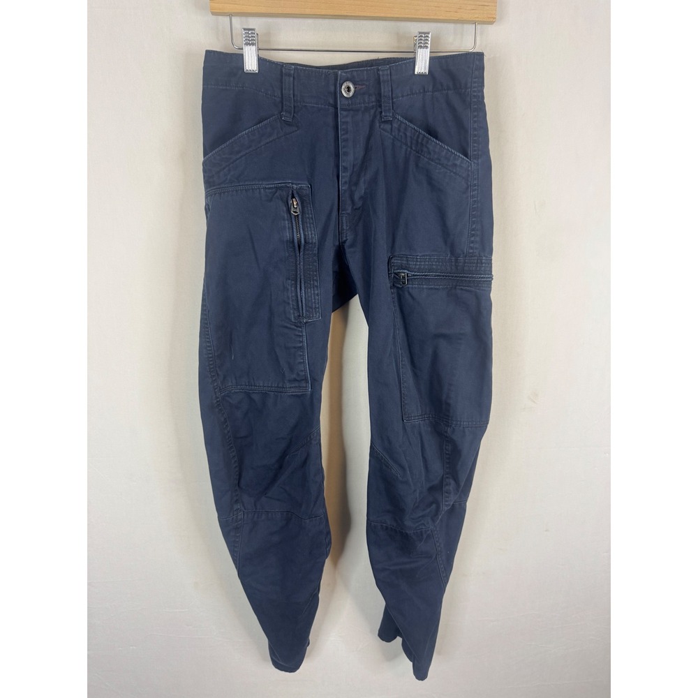 G-Star RAW Mens 28x30 3D Tapered Cargo Pants Navy Blue Tactical Utility Trousers